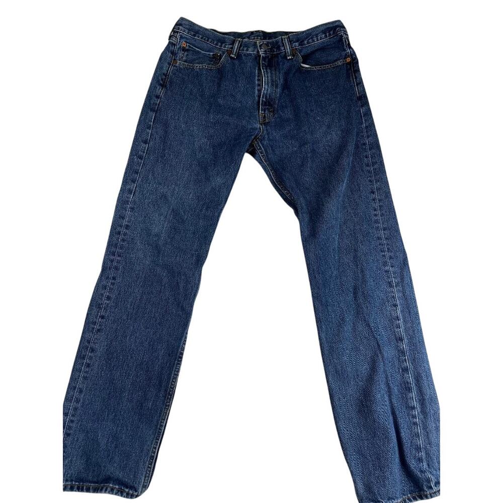 Levi’s 505 Men’s Jeans 36x34 Straight Leg Blue Denim Excellent P2/35